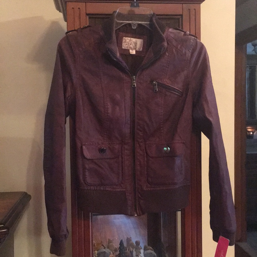 Women junior xhilaration faux leather jacket